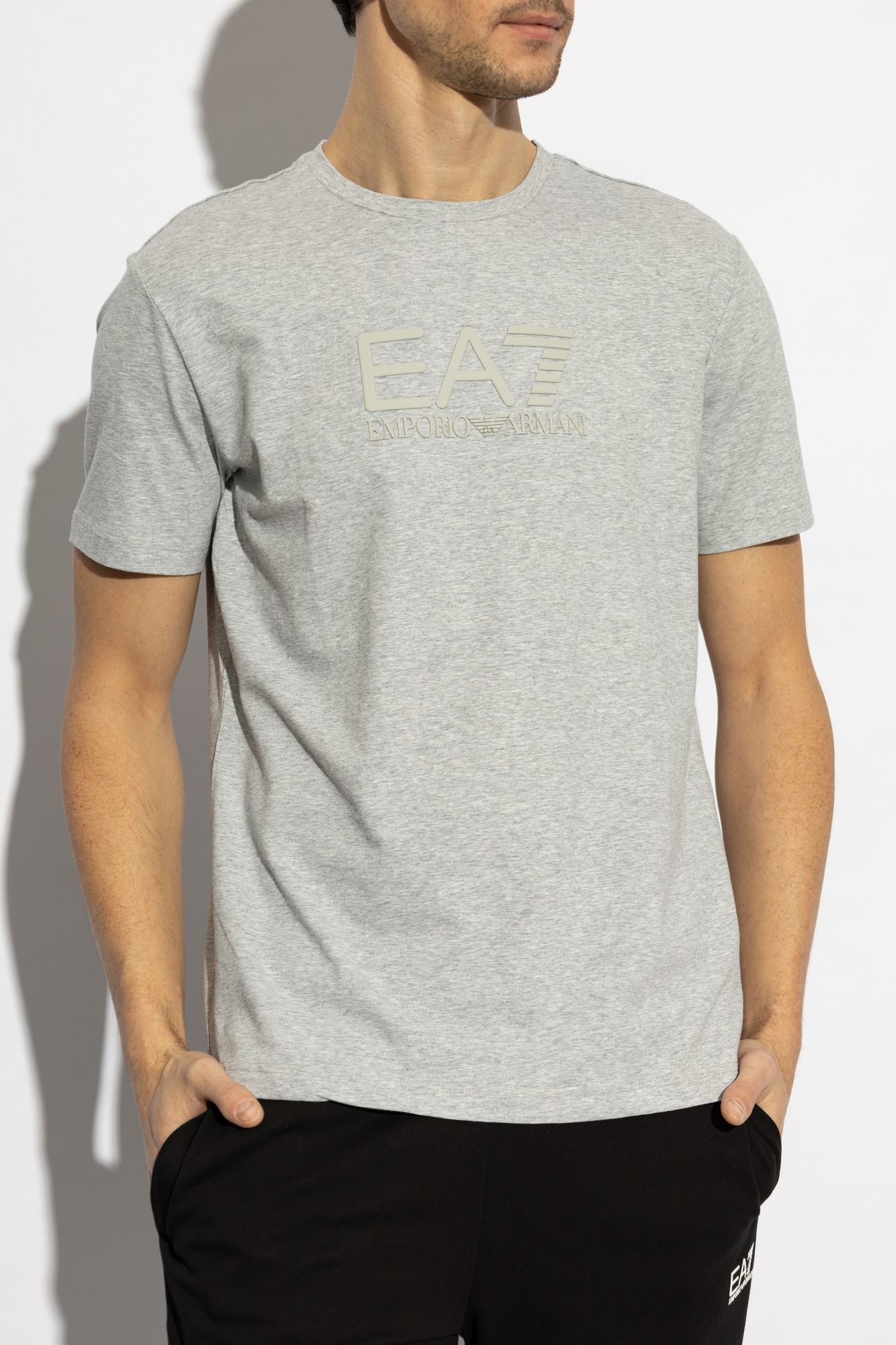 Grey T-shirt with logo EA7 Emporio Armani - Vitkac Italy